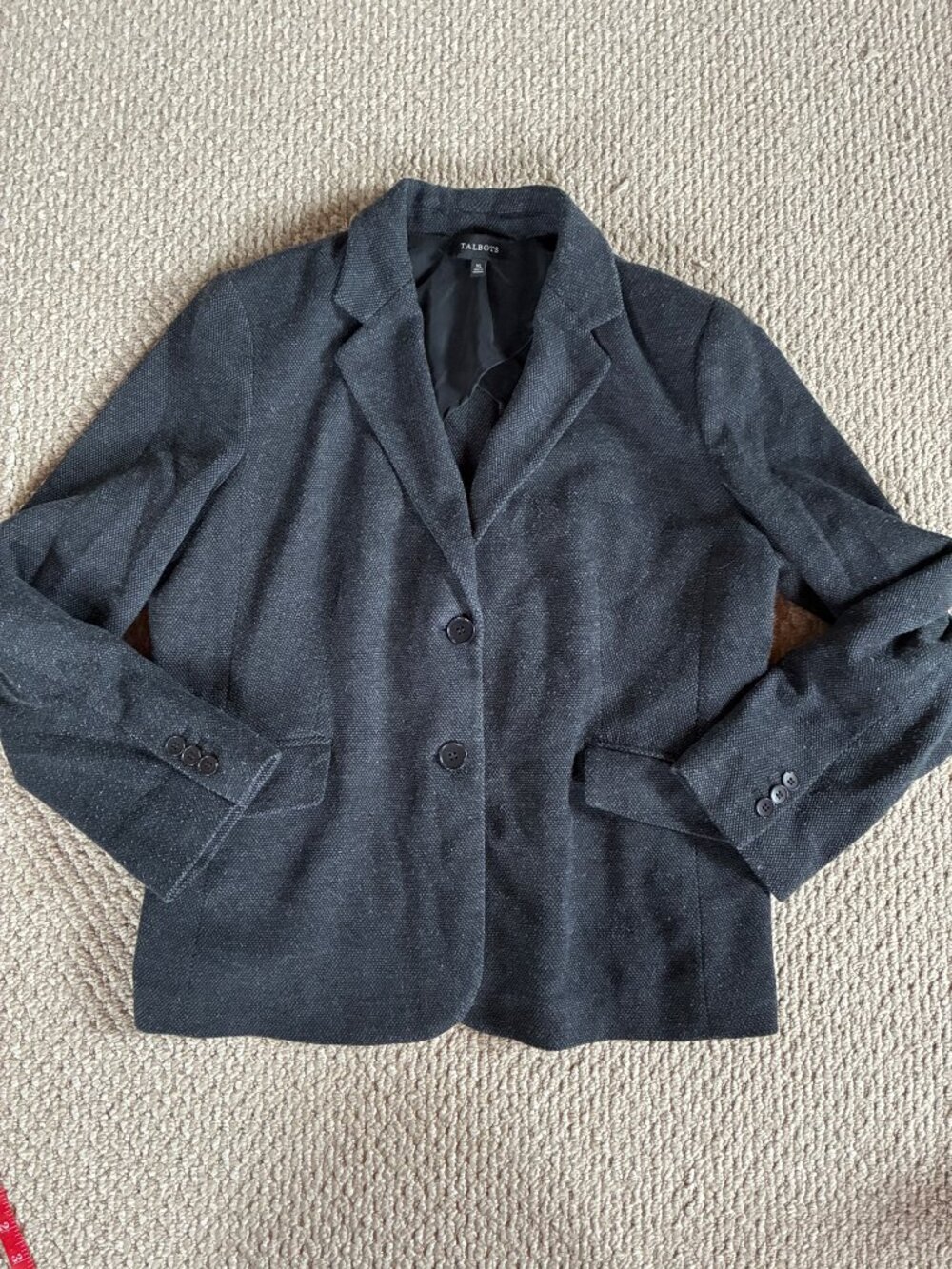 Talbots Black & White Herringbone Tailored Blazer XL